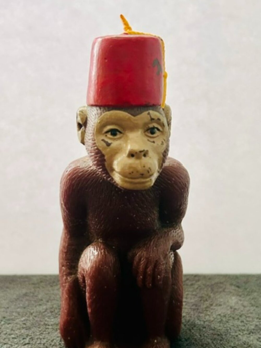 Vintage 1996 Monkey Wearing Fez Candle by Accoutrements